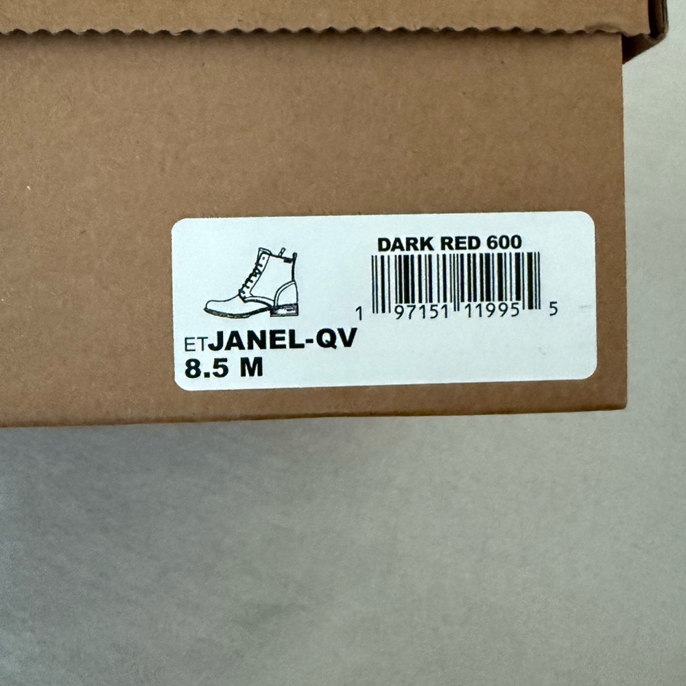 Earth Burgundy Leather Ankle Boots Lace Up Women’s 8.5 Boho Cottagecore NWT - Picture 10 of 10